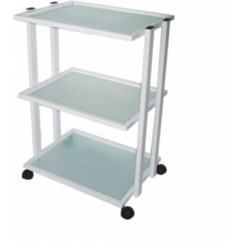 Alvida Metal Trolley with 3 Mat-Glass Shelves (TGL