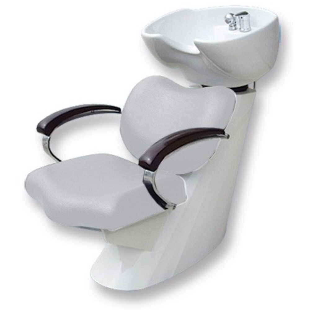 Alvida Gray Backwash Unit with Wood Armrests (ABC-900GW)