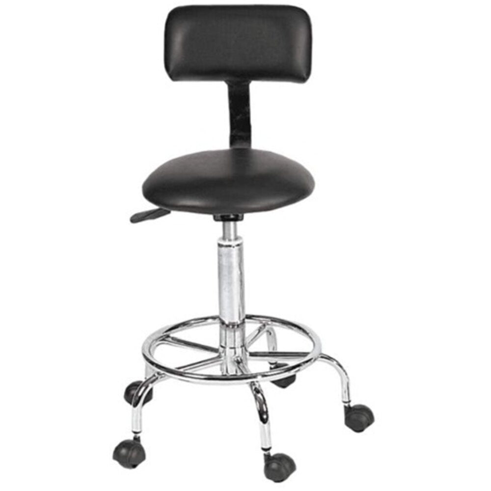 Encore Black Technician Stool with Back Support (FBC-DS)
