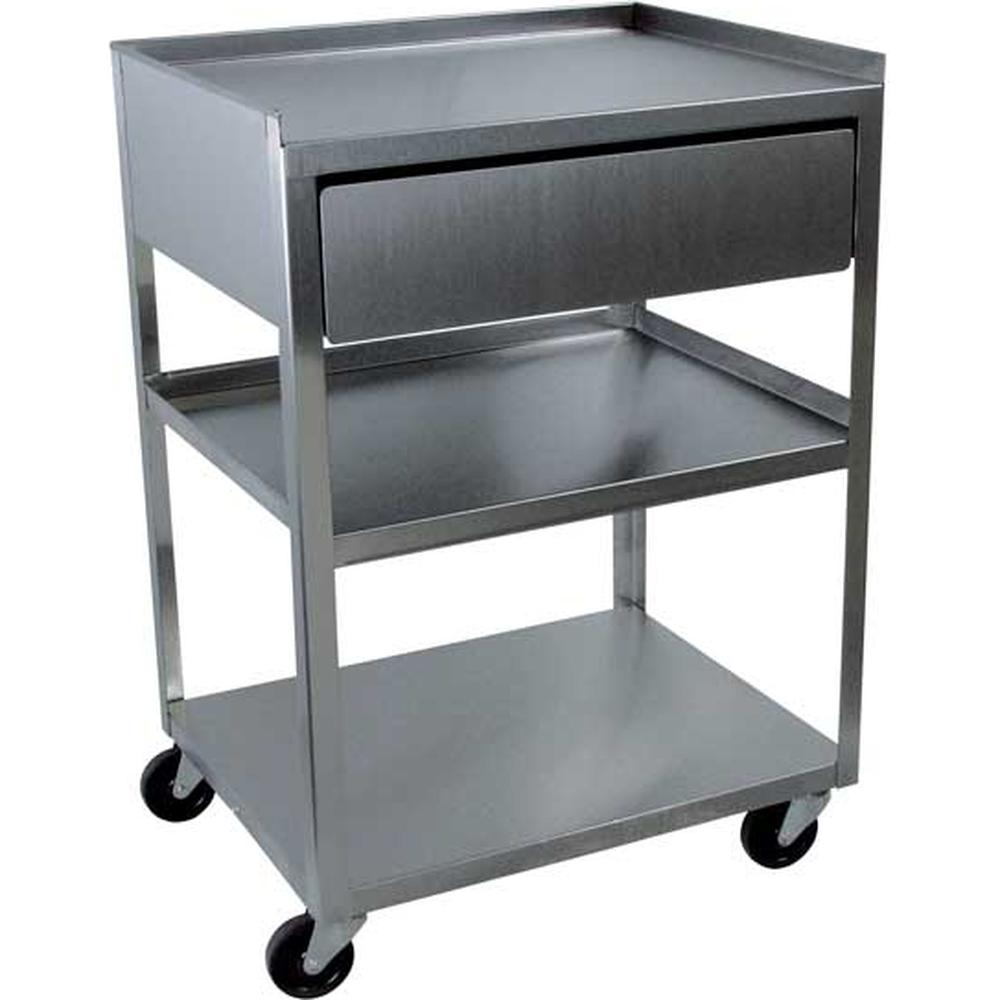 3 Shelf Stainless Steel Cart with Drawer 21