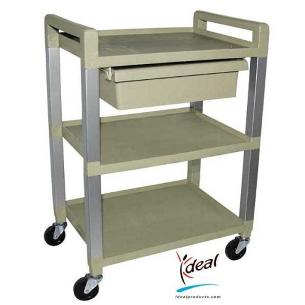 3 Shelf Poly Cart with Drawer 21