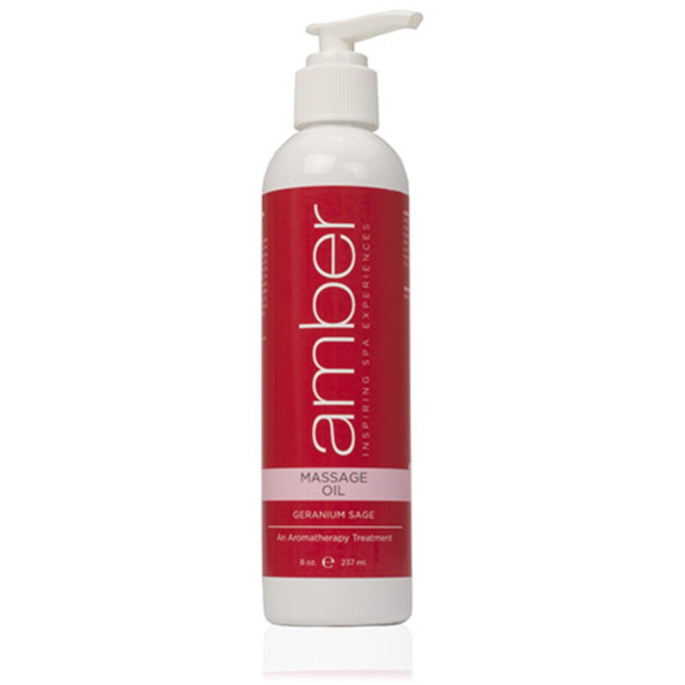 Geranium Sage Massage Oil 8 oz. by Amber Products (AMB525-GS)