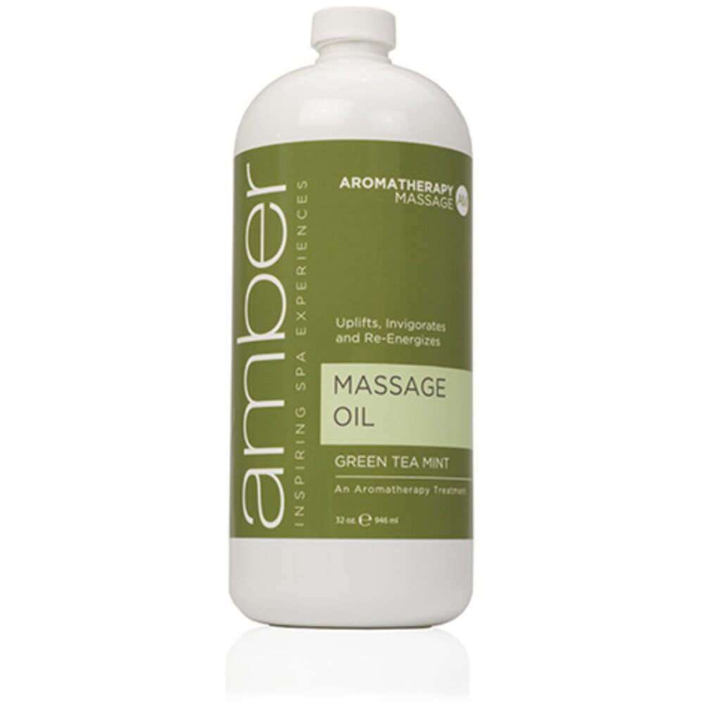 Green Tea Massage Oil 32 oz. by Amber Products (AMB526-GT)
