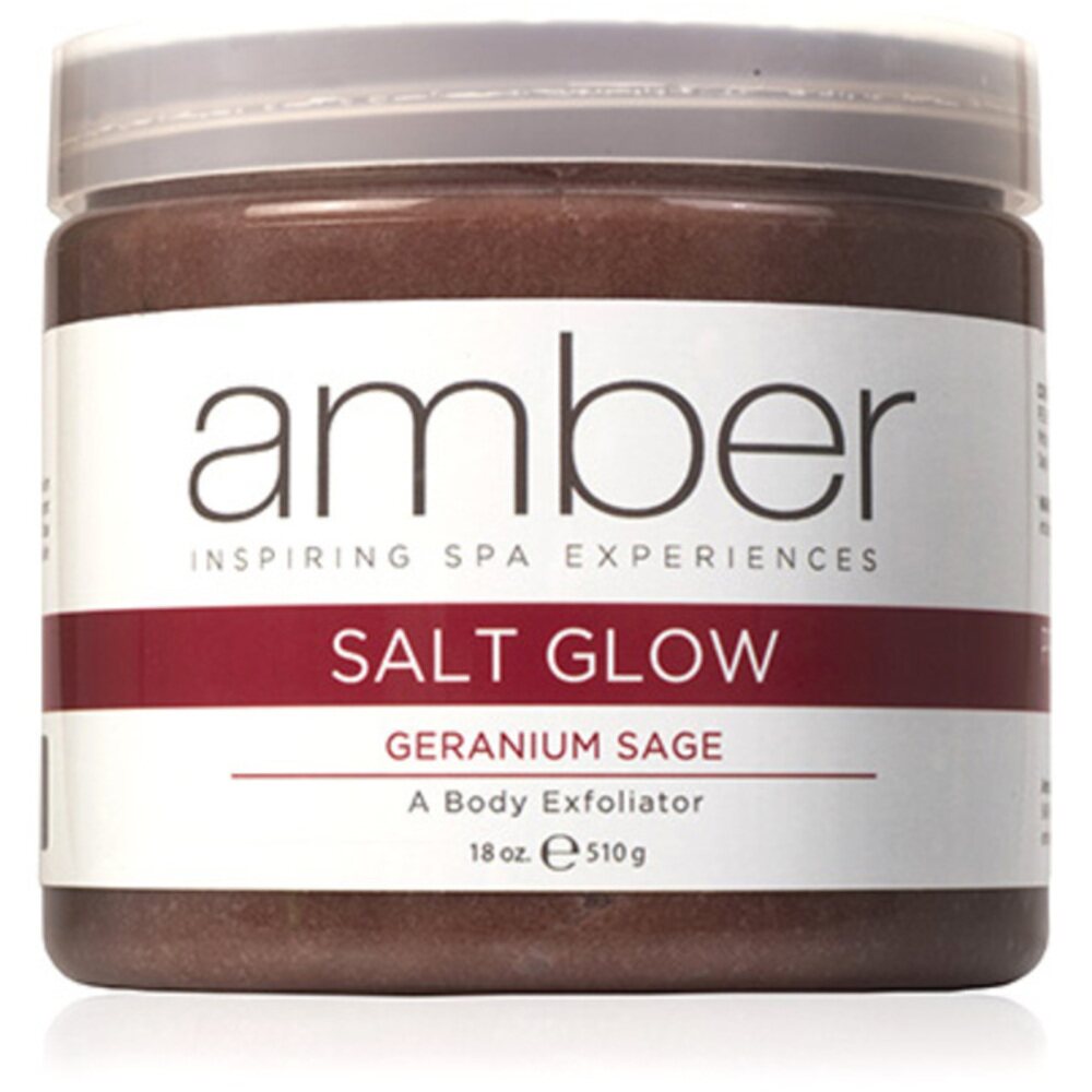 Geranium Sage Exfoliating Salt Glow 18 oz. by Amber Products (AMB720-GSS)