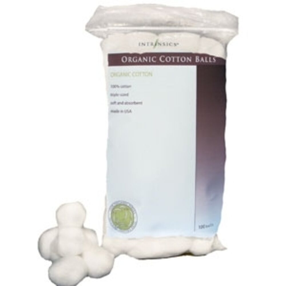 Organic Cotton Balls 100 Count by Intrinsics (INT189120)