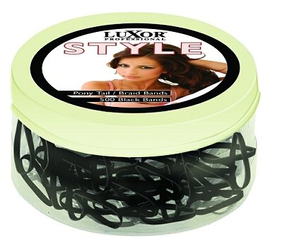 LUXOR Snagless Hair Ties - Rubber Bands Black