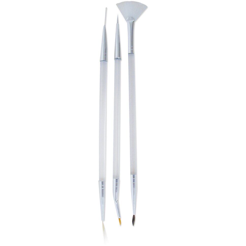 DL Professional Nail Art Brushes Double Sided 3 Pi