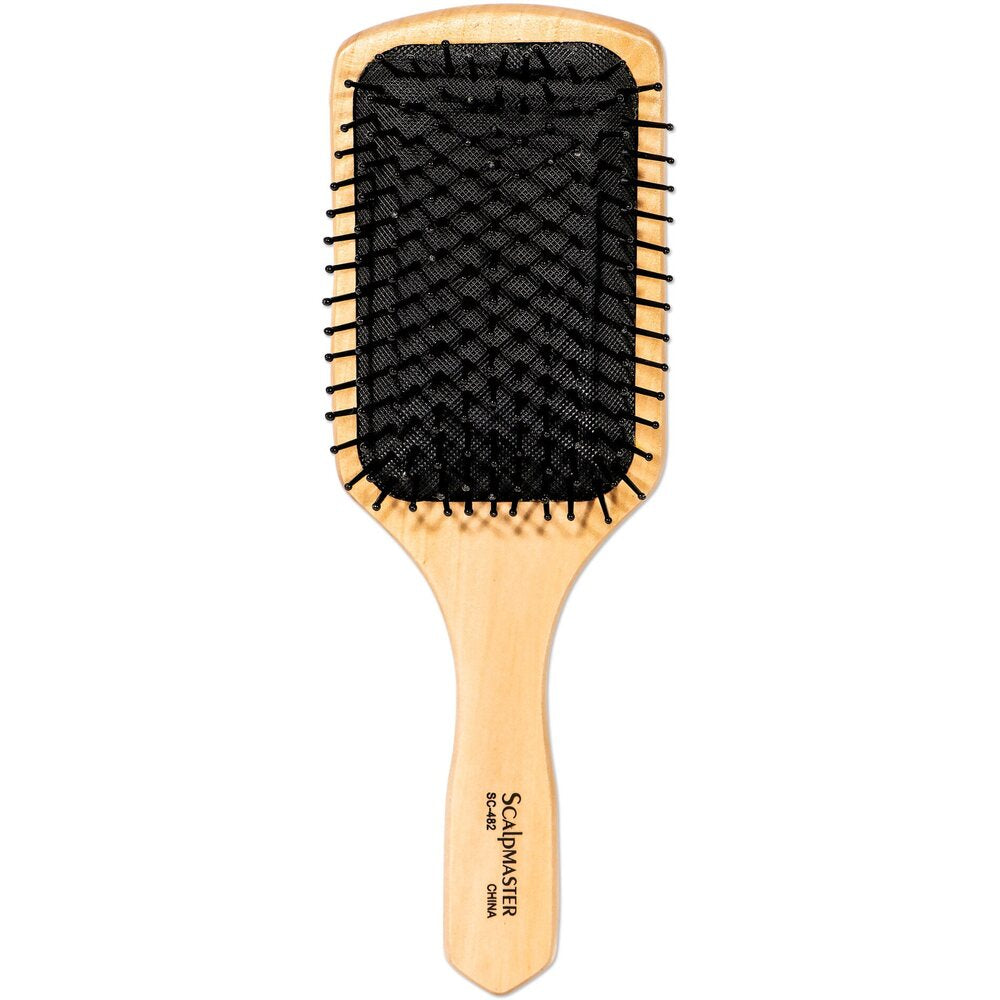 Scalpmaster Wood Cushion Paddle Brush (SC-482)
