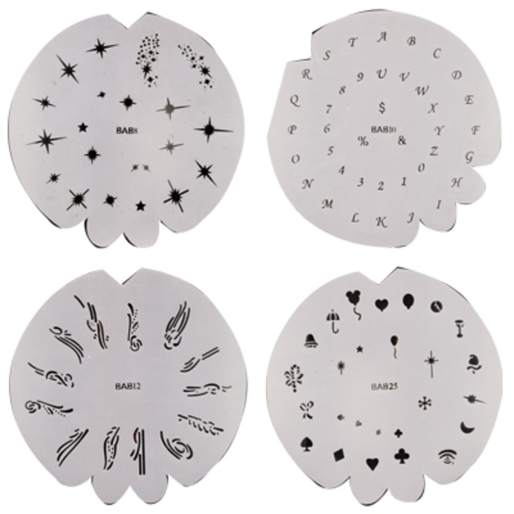 Badger Air Brush Nail Stencil Set 4 Pack (BX48-1