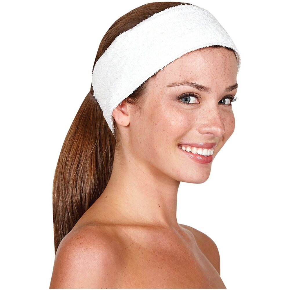 Betty Dain Terry Cloth Headband Velcro White (BD