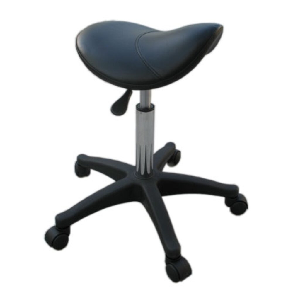 HBNY Dennis Small Saddle Stool Black Plastic (ST