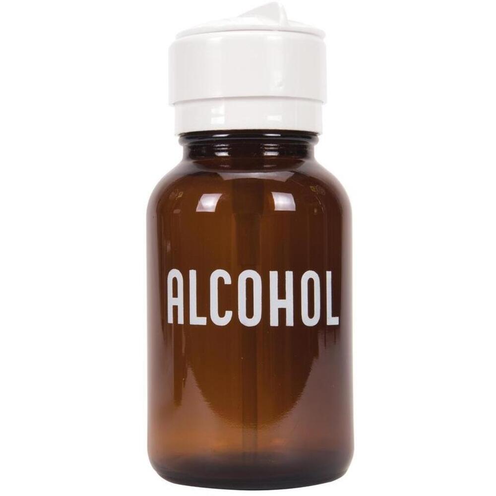 MENDA 8 oz. Glass Imprinted with word Alcohol