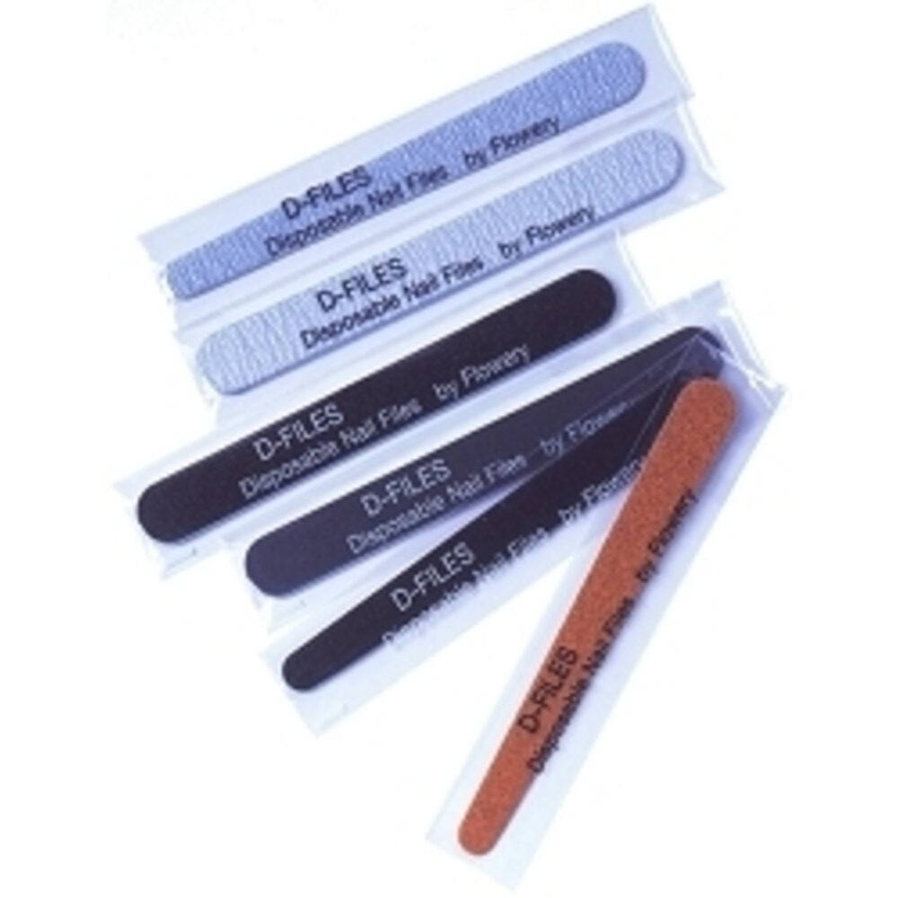 FLOWERY D-File Wood Silver 100180 Grit 100 Pack