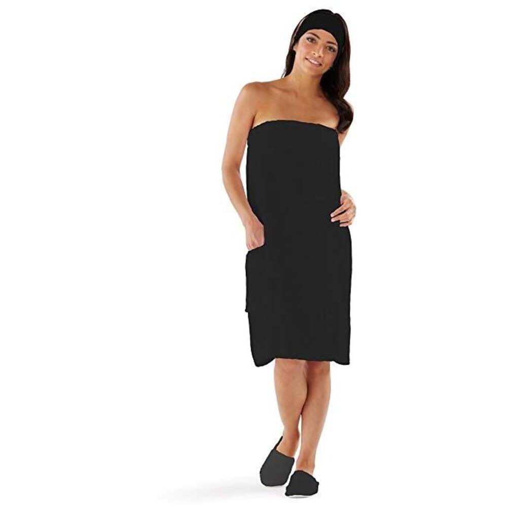 Velour Wrap with Snap Black Reg