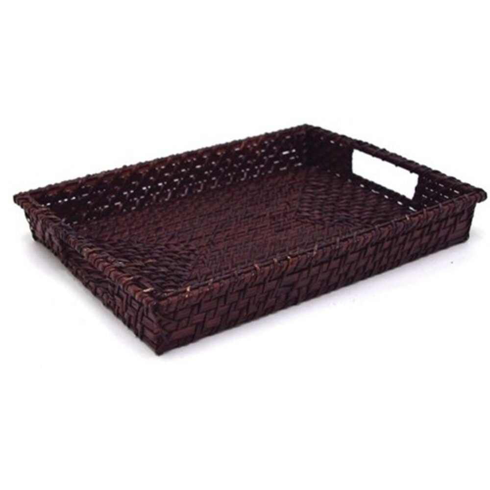 Rattan Rectangular Tray - Chocolate (360702)