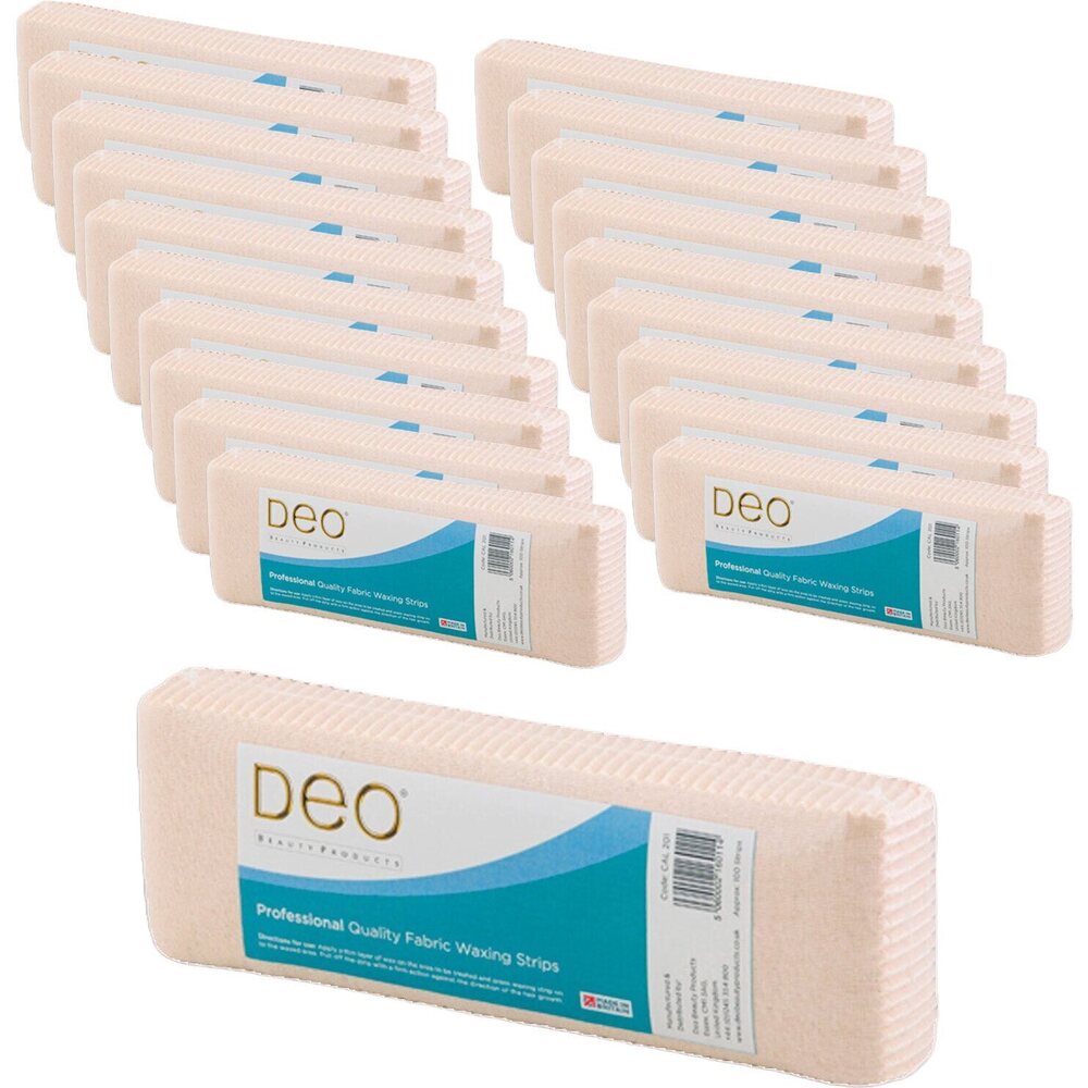 Deo Professional White Muslin Waxing Strips - 2.5in x 8.5in / 1 Case = 100 Pack X 20 Packs = 2,000 Strips <font color=FFFFFF>(953021 X 20)</font>