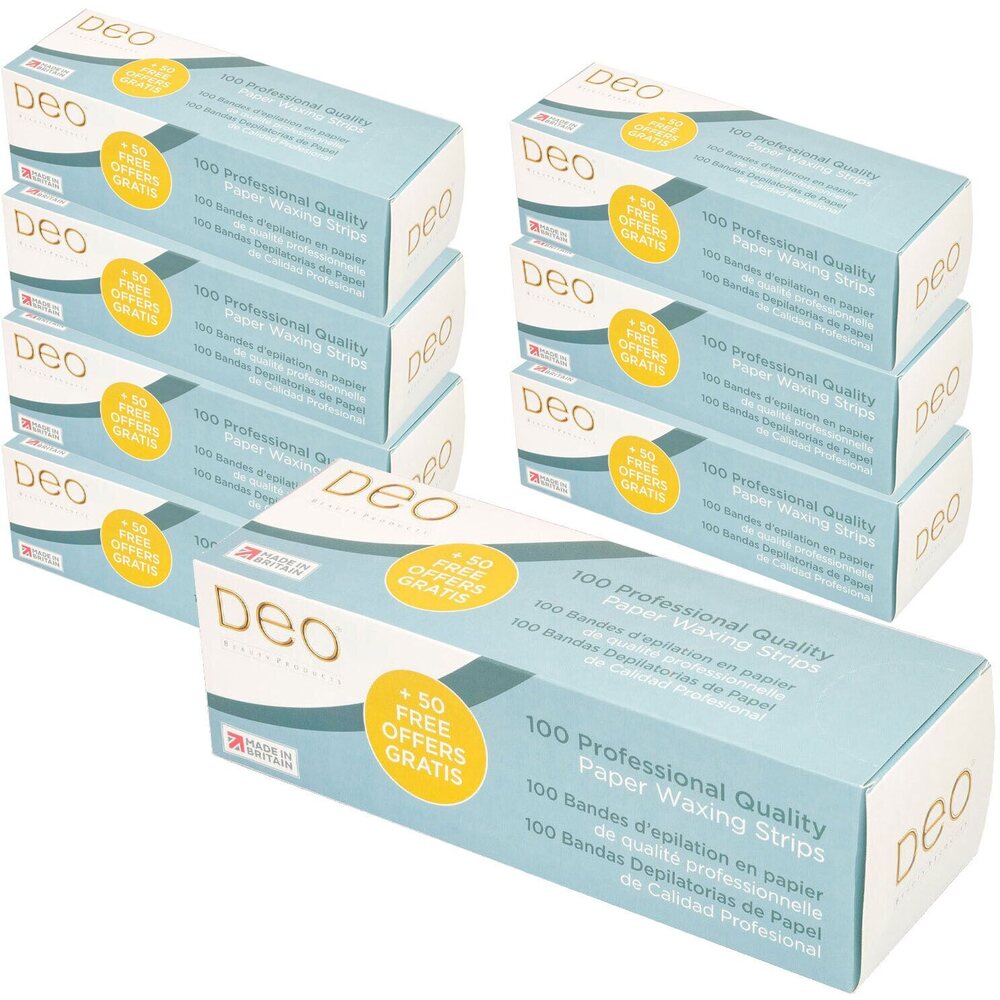 Deo Professional Non-Woven Waxing Strips - 3in x 9in / 1 Case = 150 Pack X 8 Packs = 1,200 Strips