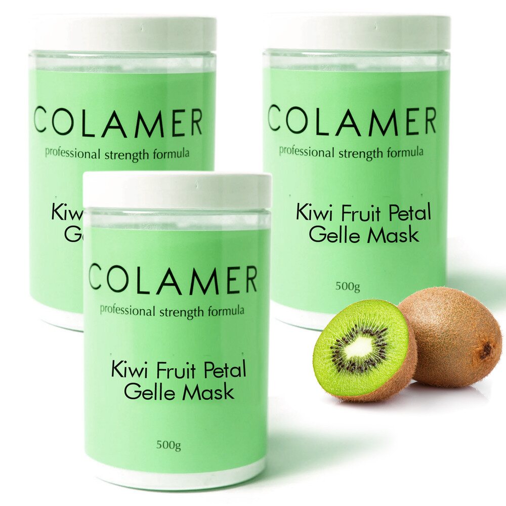 Colamer Kiwi Fruit Petal Gelle Mask - Professional Strength Formula / (3) 500 Gram Containers = 1,500 Grams