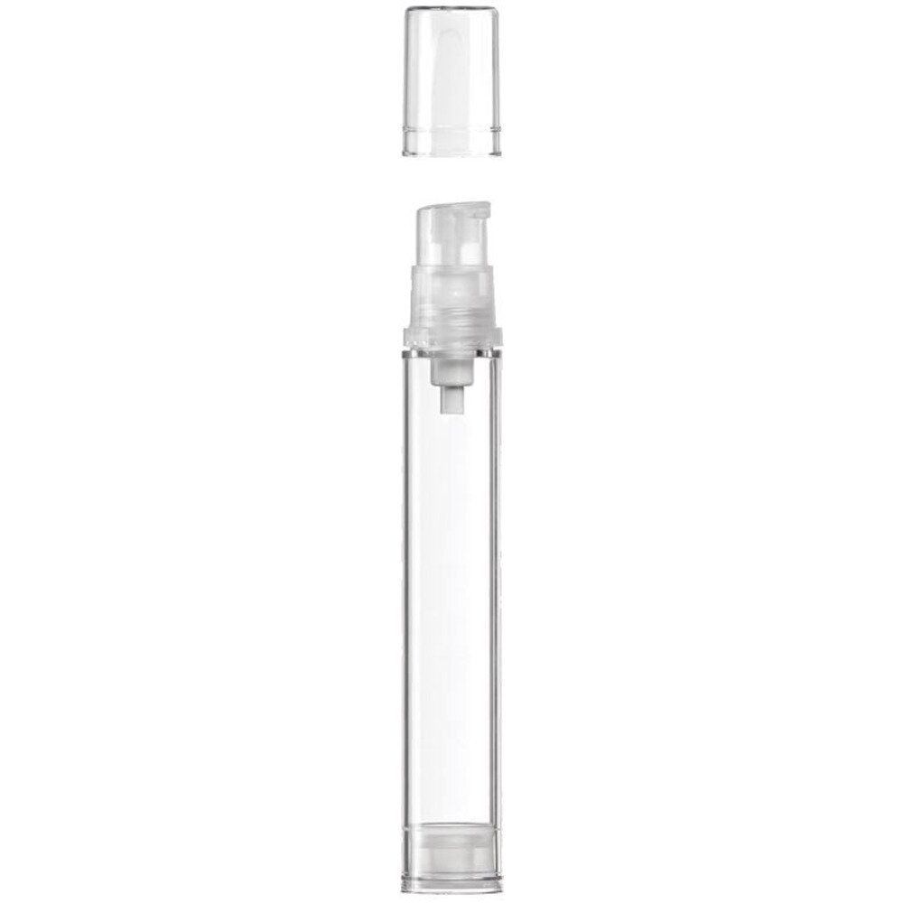 Clear Airless Bottle with Pump and Cap 15 mL. Each Case of 100