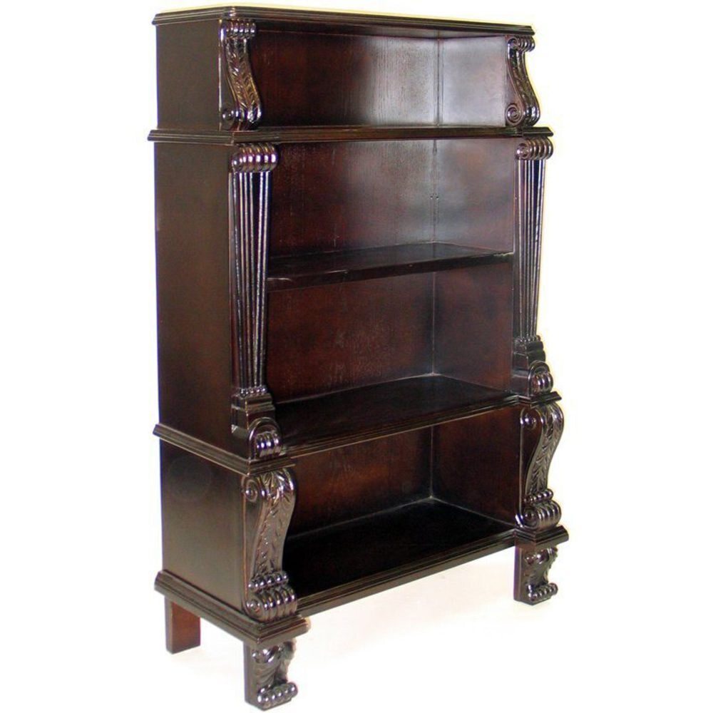 Ornate Victorian Display Bookcase Dark Walnut 36"W x 15"D x 54"H (WB