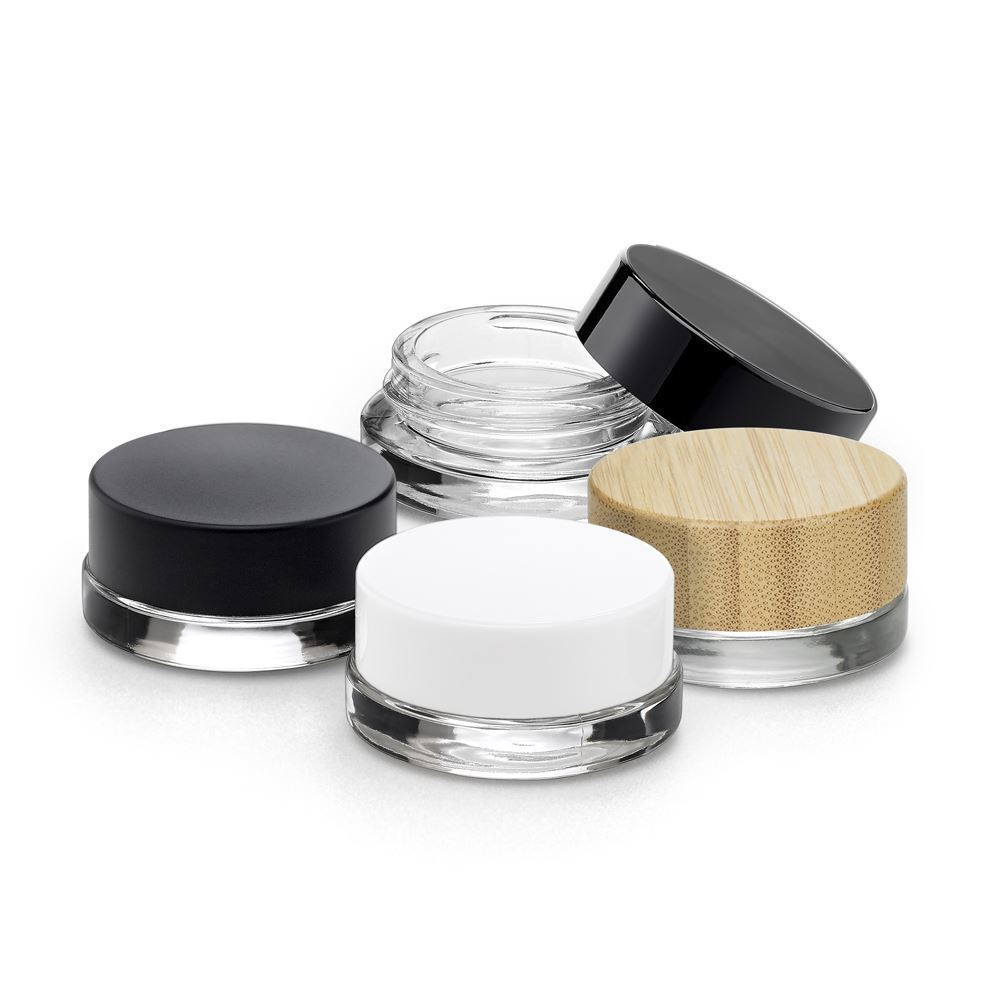 Low Profile Glass Sample Jars + Threaded Caps + Liners - 5 Grams