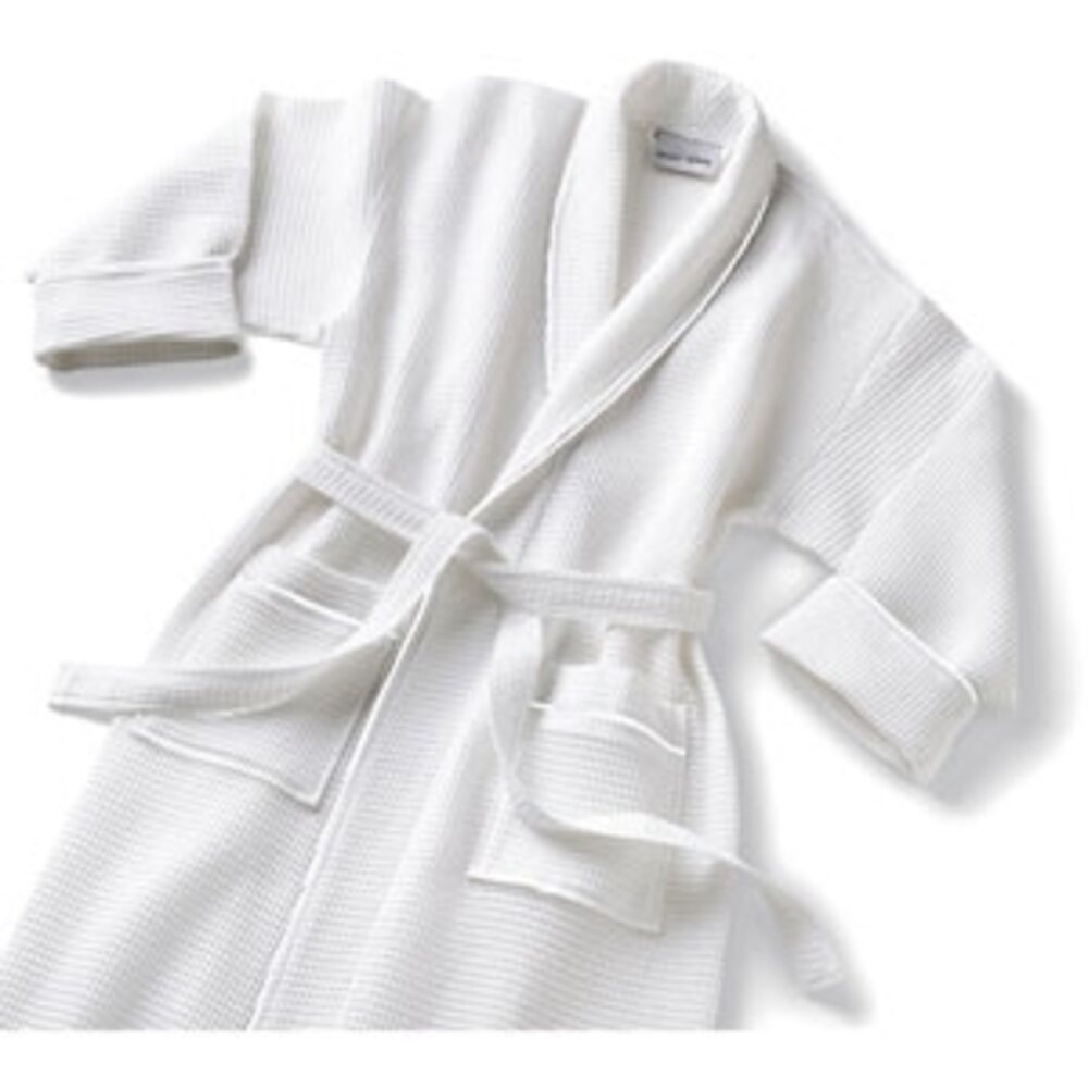 Lined Waffle Weave White Robe by Boca Terry (SSSW042)