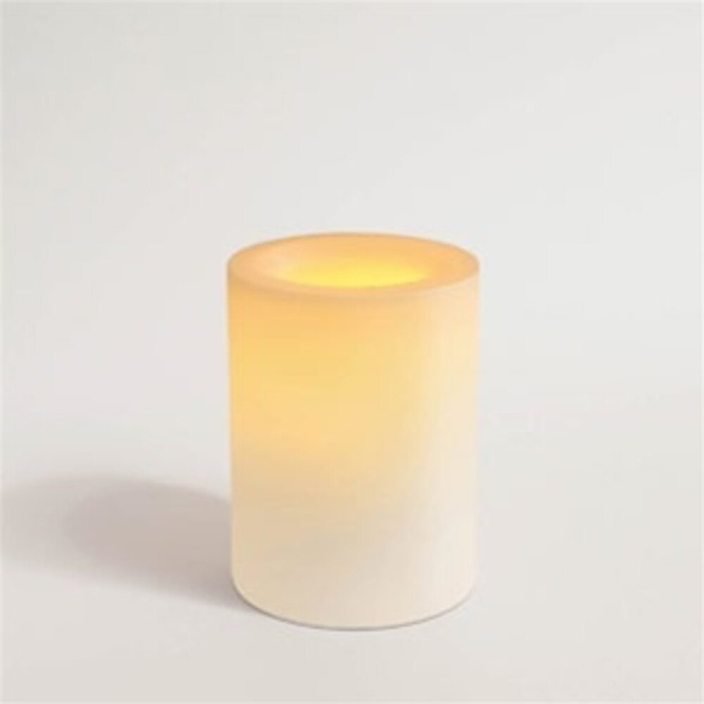 Flameless Wax Candle 4" x 3.25" Round Unscented White Color (CI25090WH)