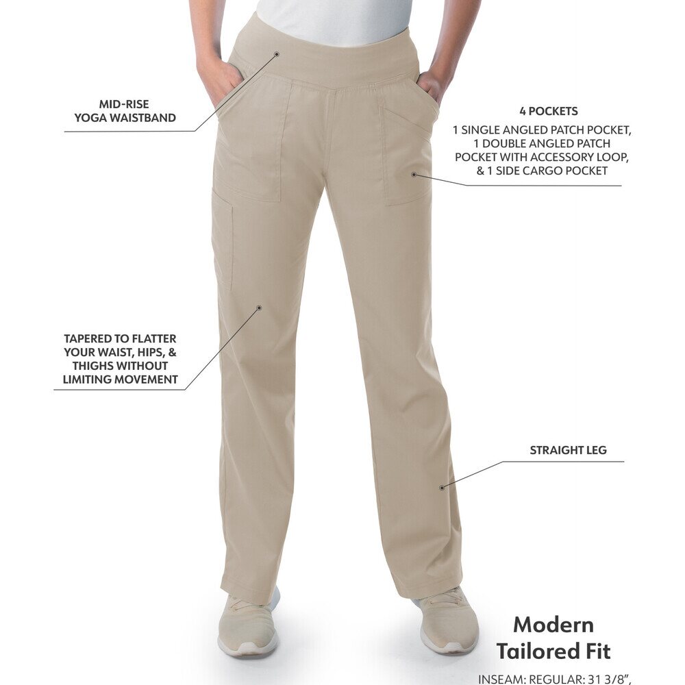Landau Proflex Women's Straight-Leg Yoga Pants + 4 Pockets - SANDSTONE / Sizes XXS - 5XL
