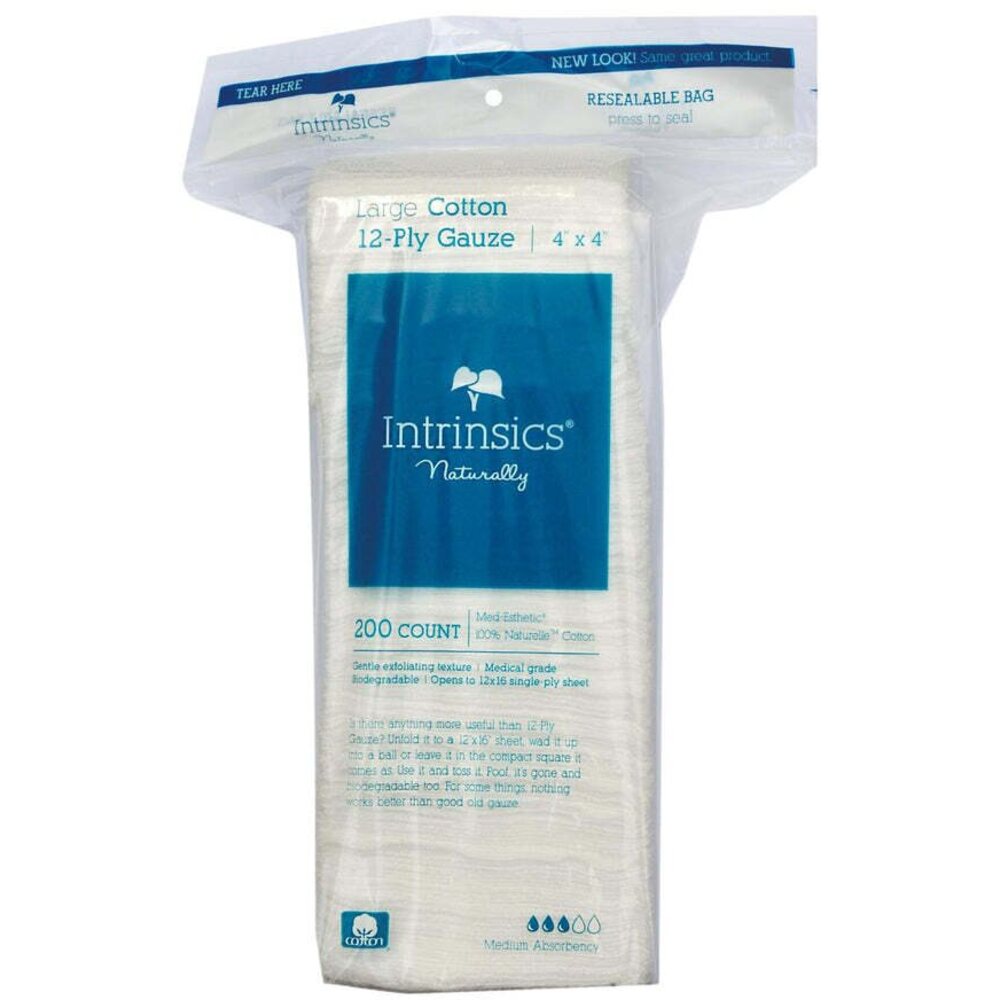 Intrinsics 12Ply Gauze Pads Large 4" X 4" MedEsthetic 100