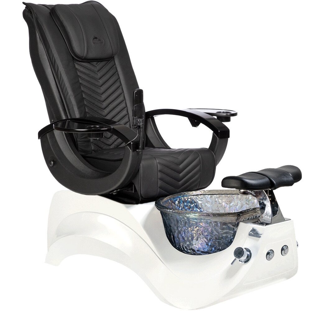 Alden Pedicure Chair with Crystal Glass Pedicure Basin