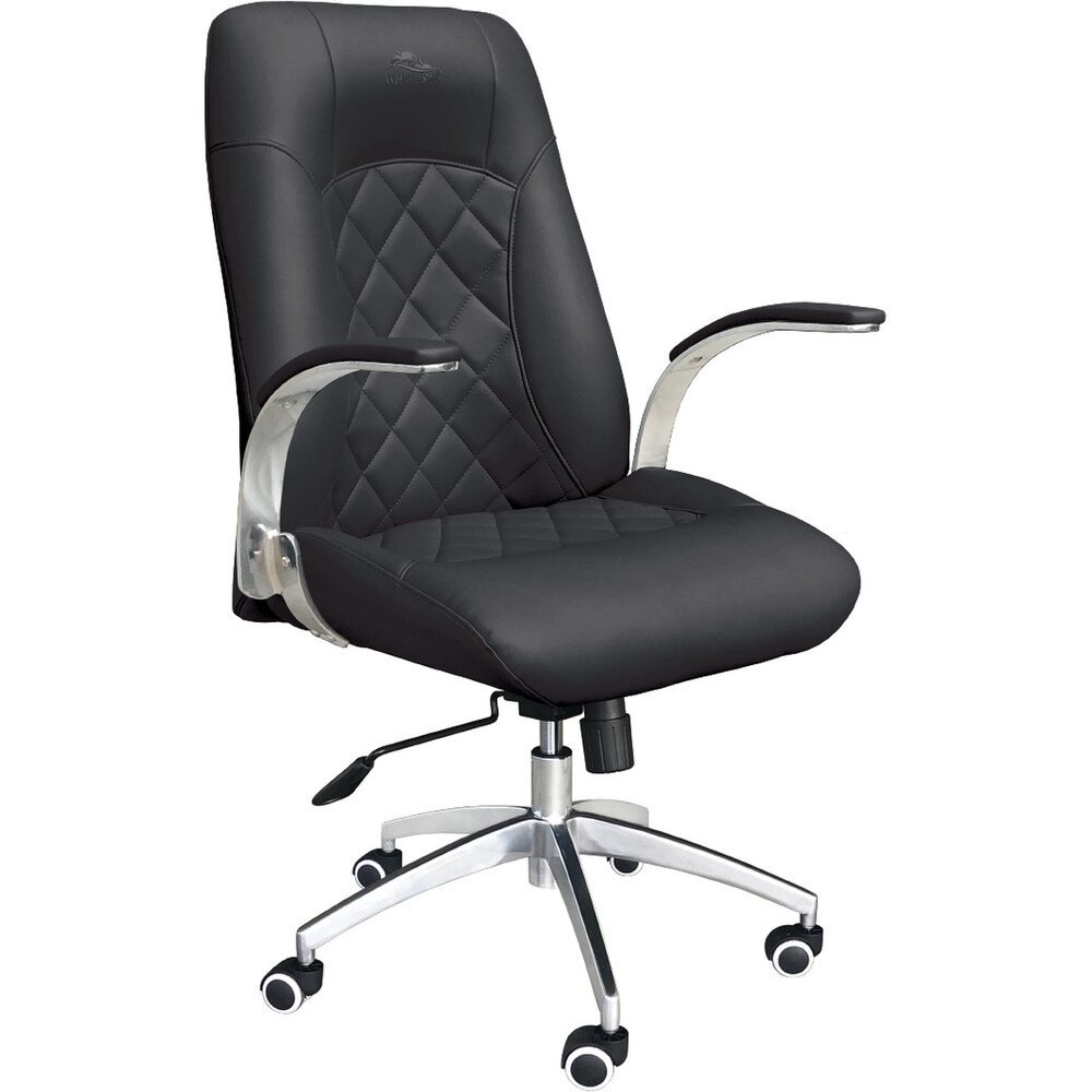 Ergonomic Diamond Rolling Customer Chair / Available in Black, Chocolate, Khaki, Gray, or White