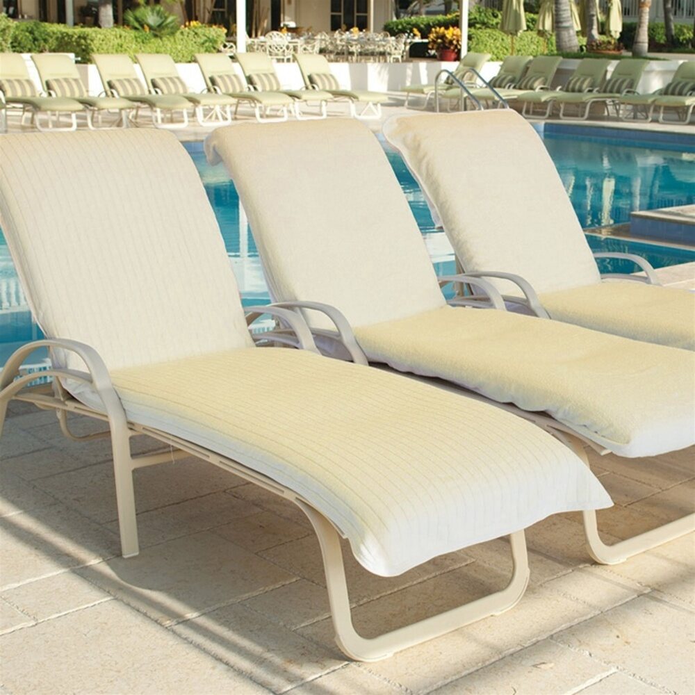 Lounge Chair Cover Terry With Elastic Hood Ecru Lc9646c